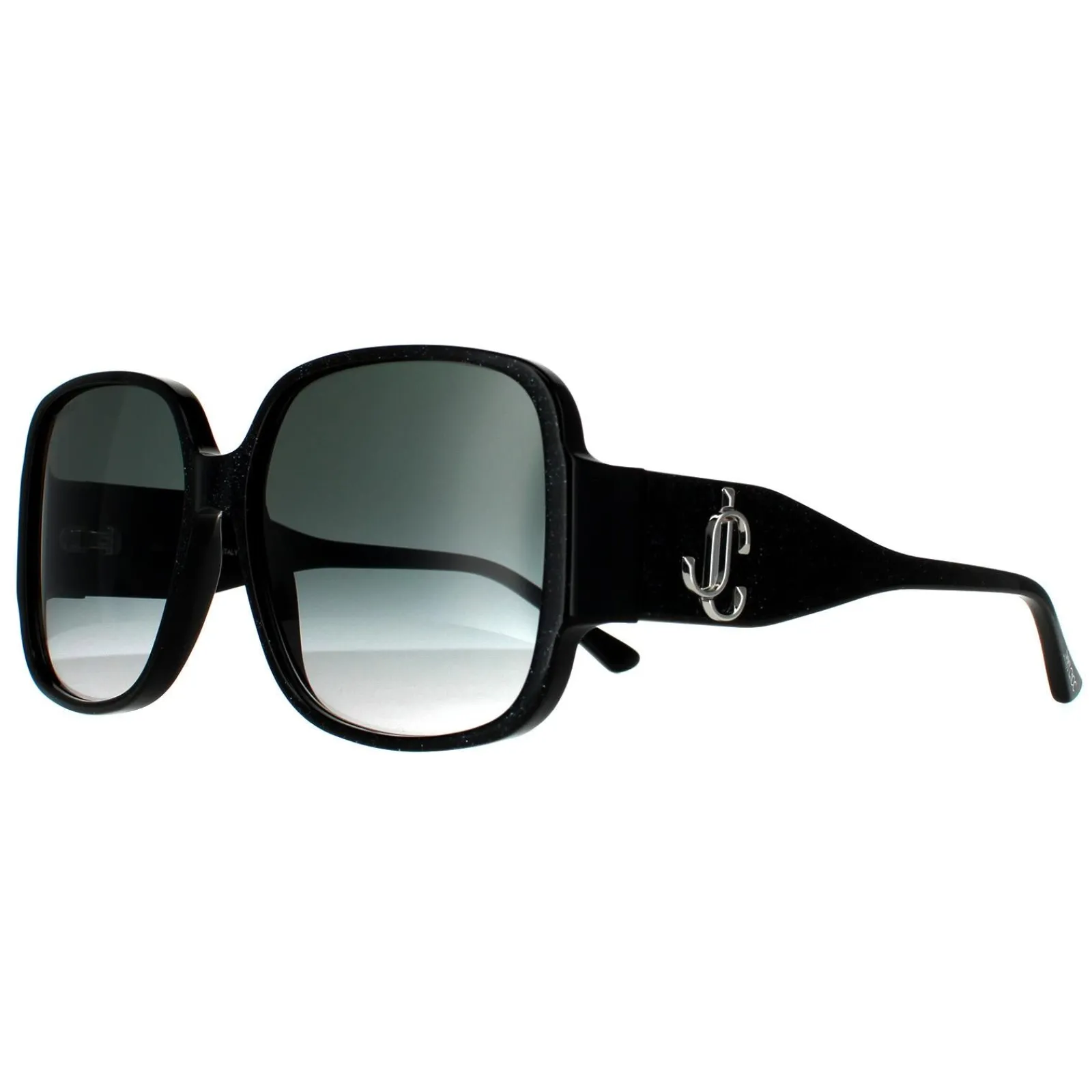 Jimmy Choo Square|Jimmy Choo^Sunglasses TARA/S DXF 9O Black Glitter Dark Grey Gradient