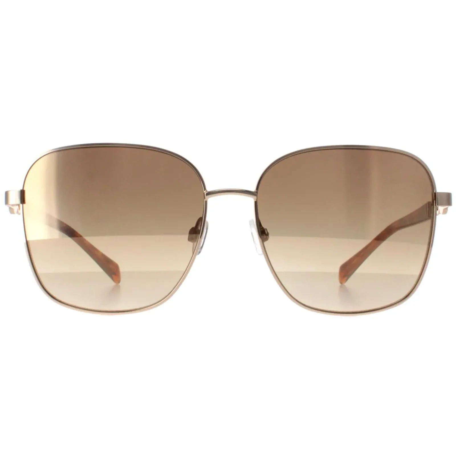 Karen Millen Square^Sunglasses KM7020 410 Shiny Gold Dark Brown Gradient