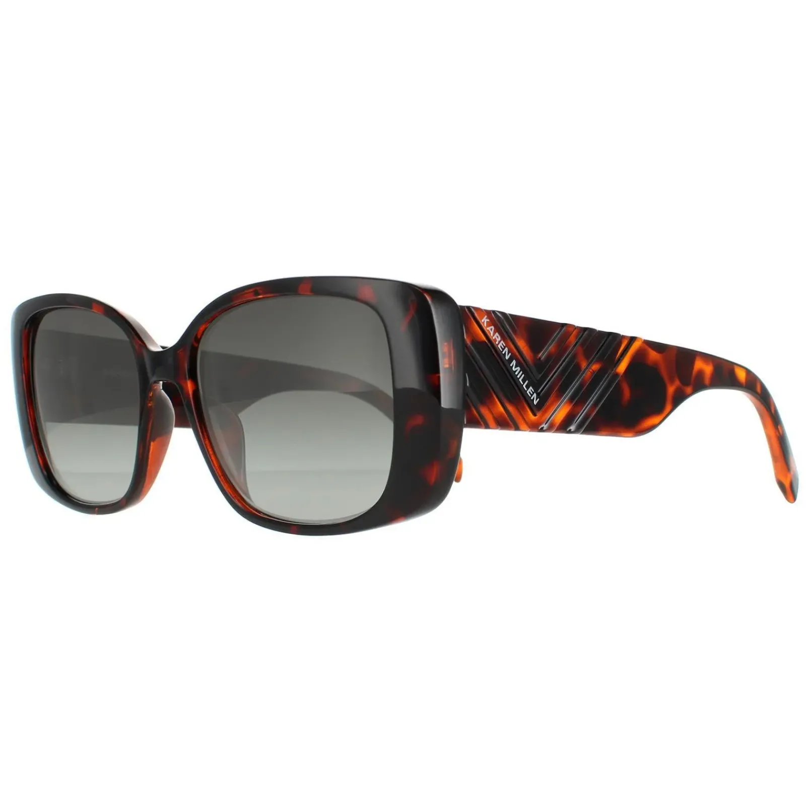 Karen Millen Rectangle^Sunglasses KM5047 102 Dark Brown Green