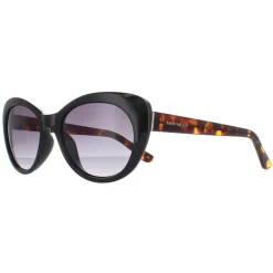 Karen Millen Cat-Eye^Sunglasses KM5024 001 Black and Tortoiseshell Grey Gradie