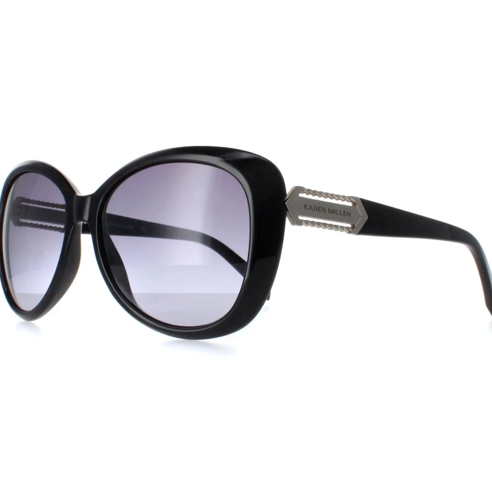 Karen Millen Butterfly^Sunglasses KM5049 001 Black Dark Grey Gradient