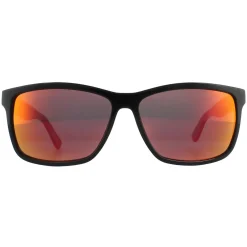 Lacoste Rectangle^Sunglasses L705S 003 Black Grey Red Mirror