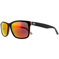 Lacoste Rectangle^Sunglasses L705S 003 Black Grey Red Mirror