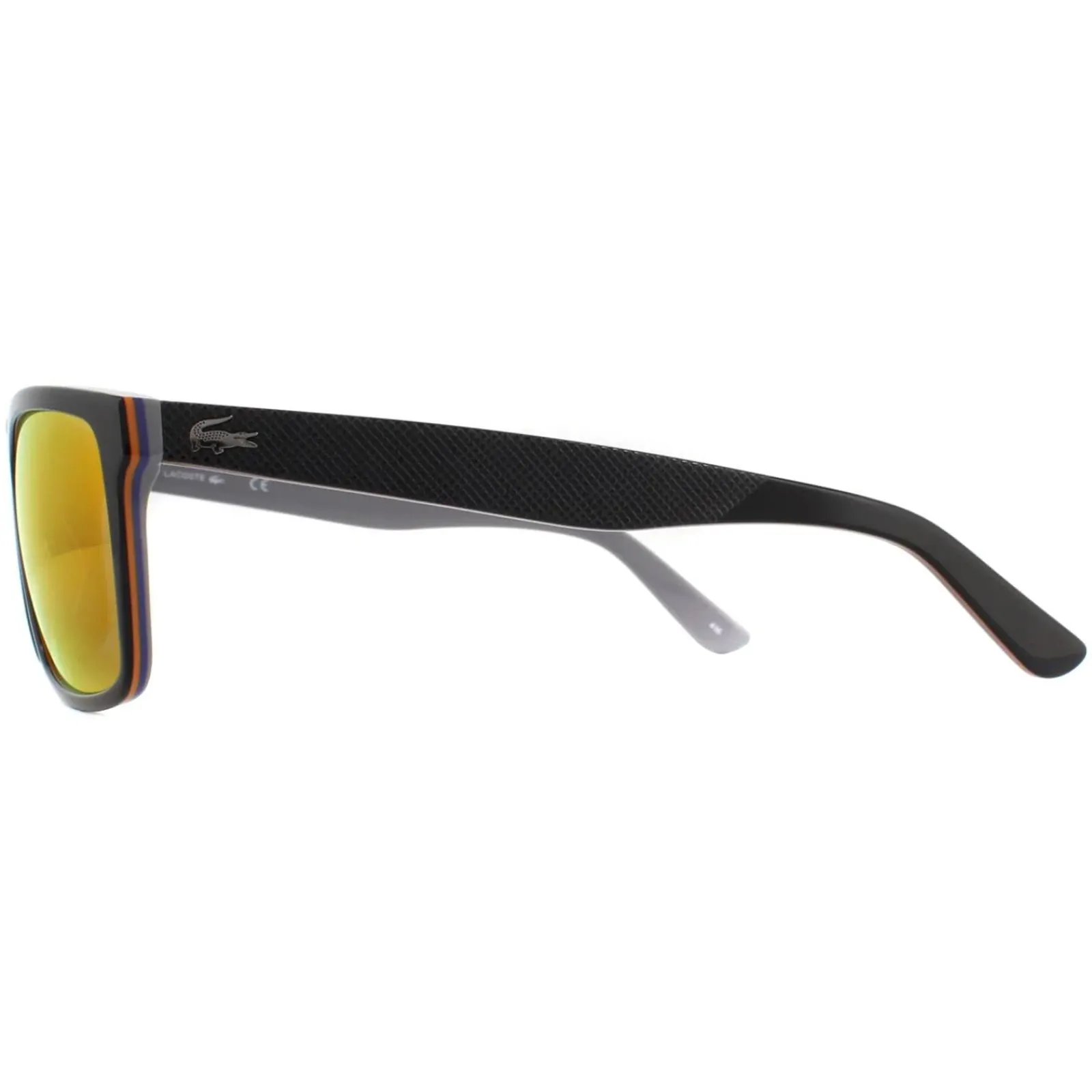 Lacoste Rectangle^Sunglasses L705S 003 Black Grey Red Mirror