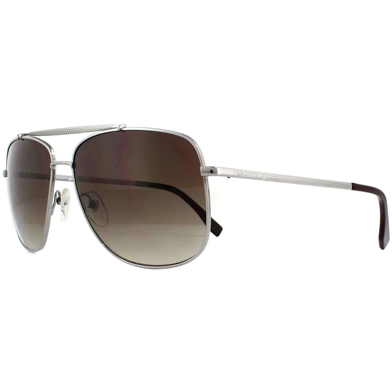Lacoste Aviator|Aviator^Sunglasses L188S 035 Light Gunmetal Brown