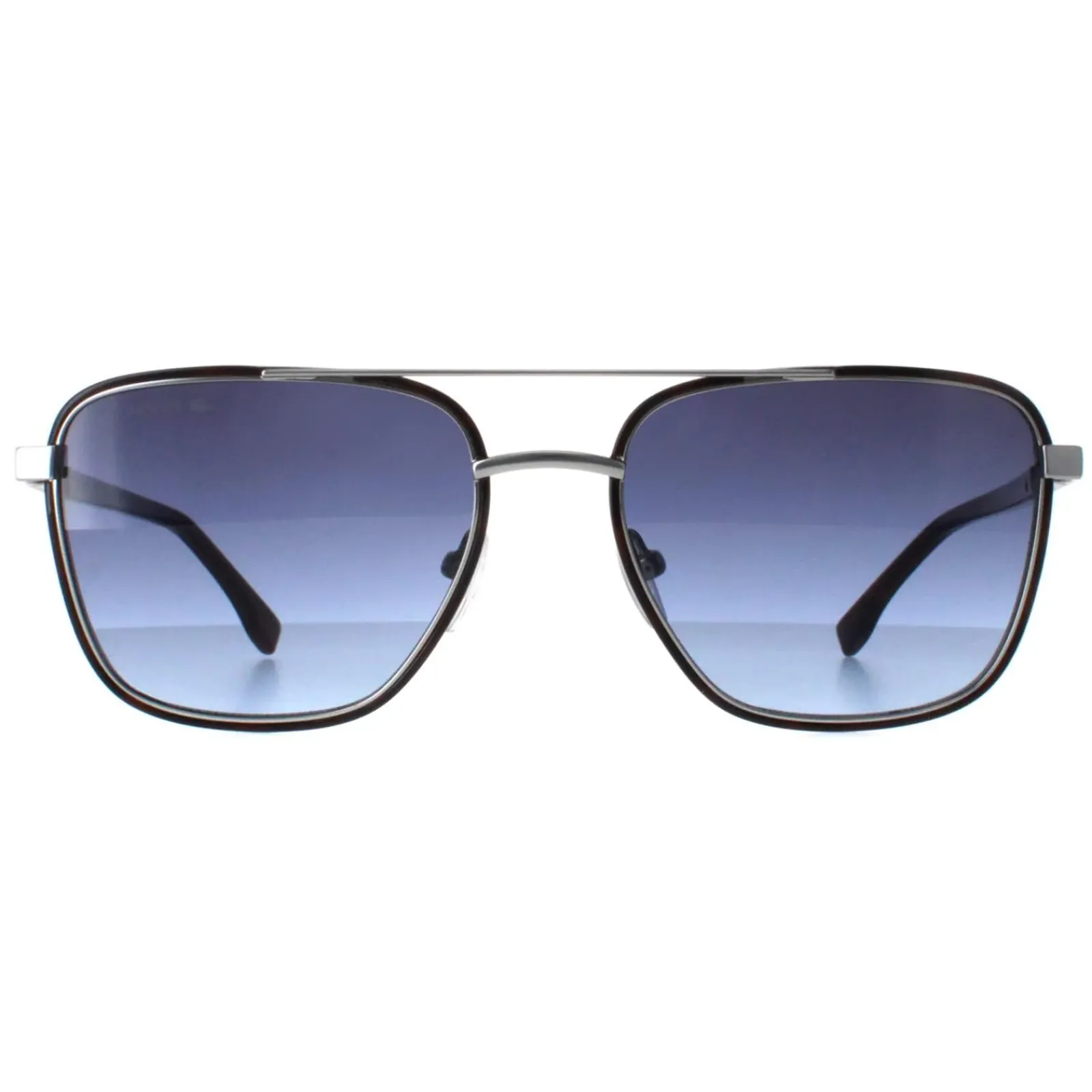 Lacoste Rectangle^Sunglasses L245S 040 Matte Silver Havana Blue Gradient