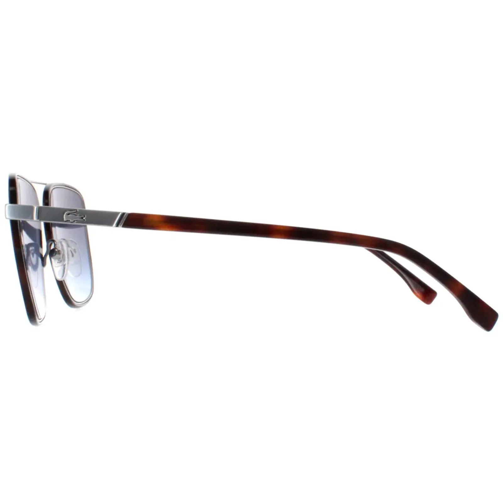 Lacoste Rectangle^Sunglasses L245S 040 Matte Silver Havana Blue Gradient