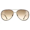 Lacoste Aviator^Sunglasses L247S 710 Matte Gold Brown Gradient
