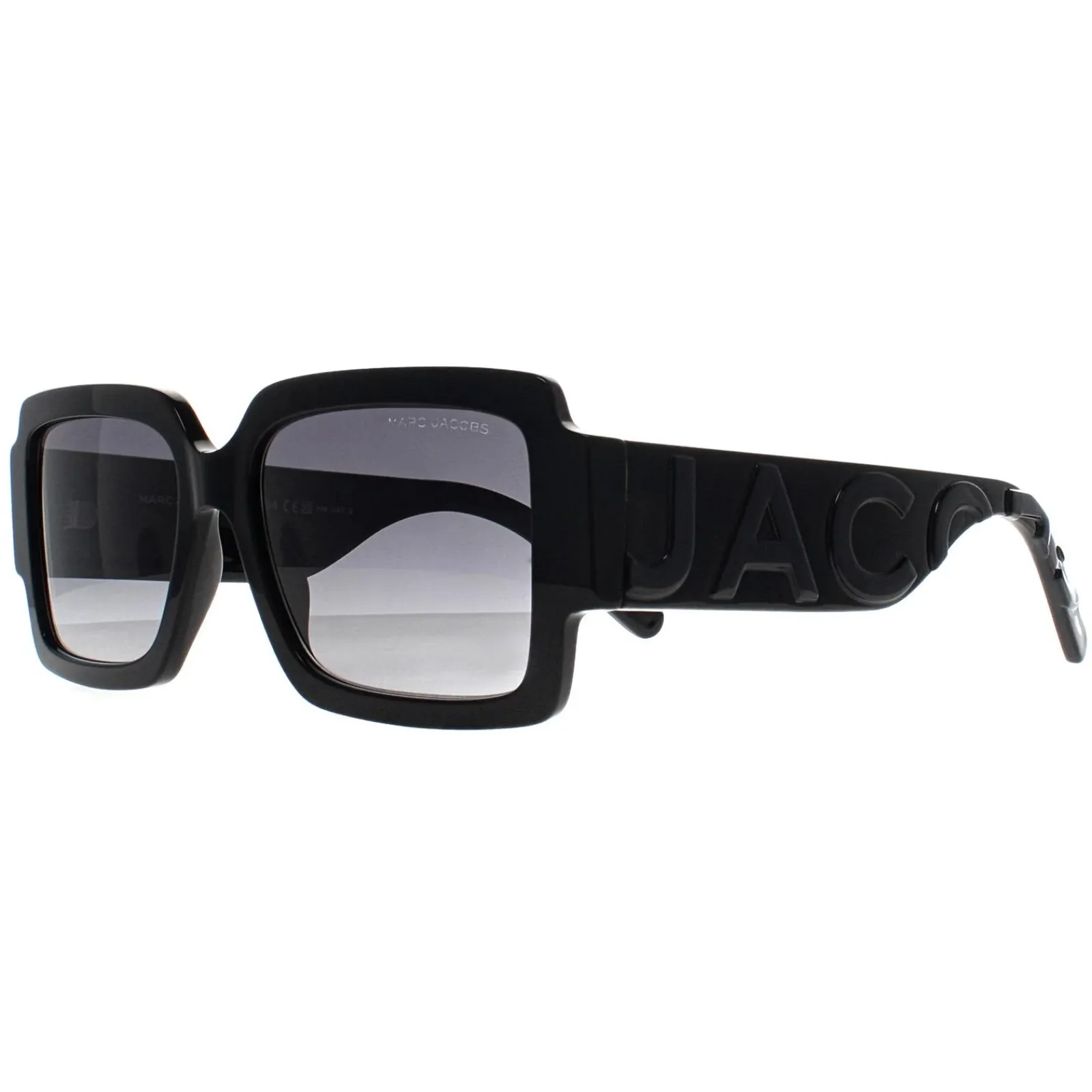 Marc Jacobs Rectangle^Sunglasses MARC 693/S 08A/9O Shiny Black Dark Grey Gradien