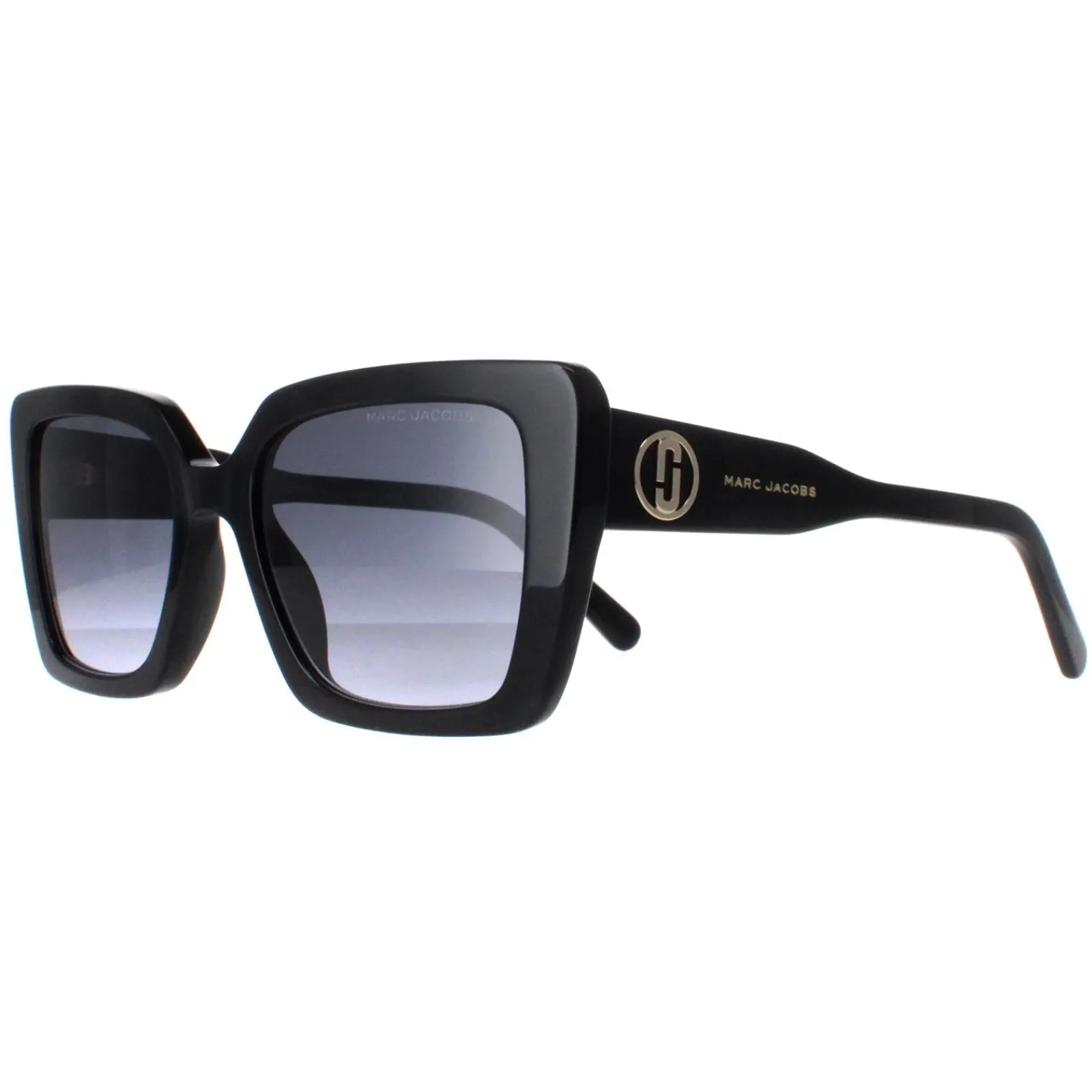 Marc Jacobs Square^Sunglasses MARC 733/S 807 9O Shiny Black Dark Grey Gradien