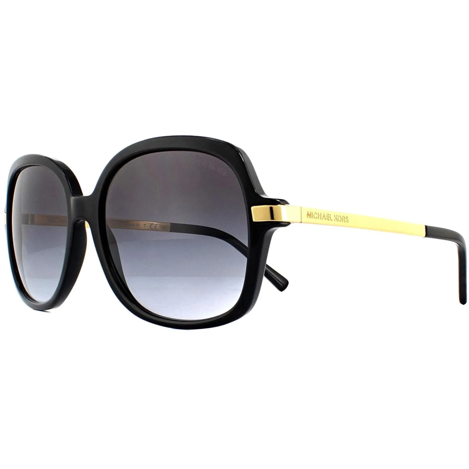 Michael Kors Square^Sunglasses Adrianna II 2024 316011 Black Gold Light Grey