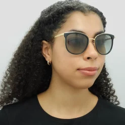 Michael Kors Cat-Eye^Sunglasses Adrianna 1 1010 110011 Black Gold Grey Gradien