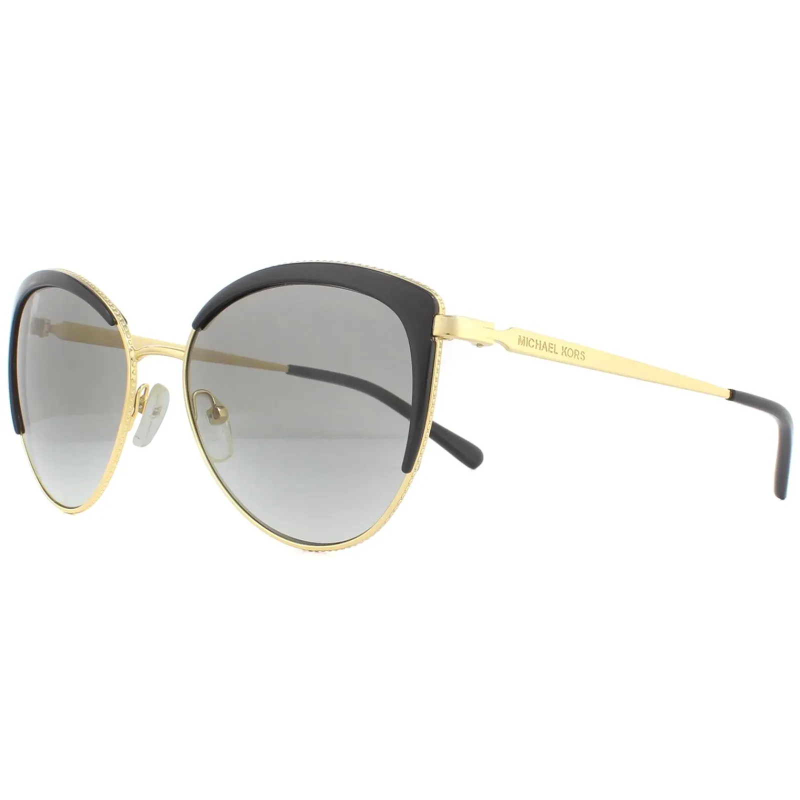 Michael Kors Cat-Eye^Sunglasses Biscayne MK1046 110011 Light Gold Black Dark G