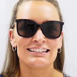 Michael Kors Square^Sunglasses Zermatt 2079U 333273 Shiny Black & Metallic Go