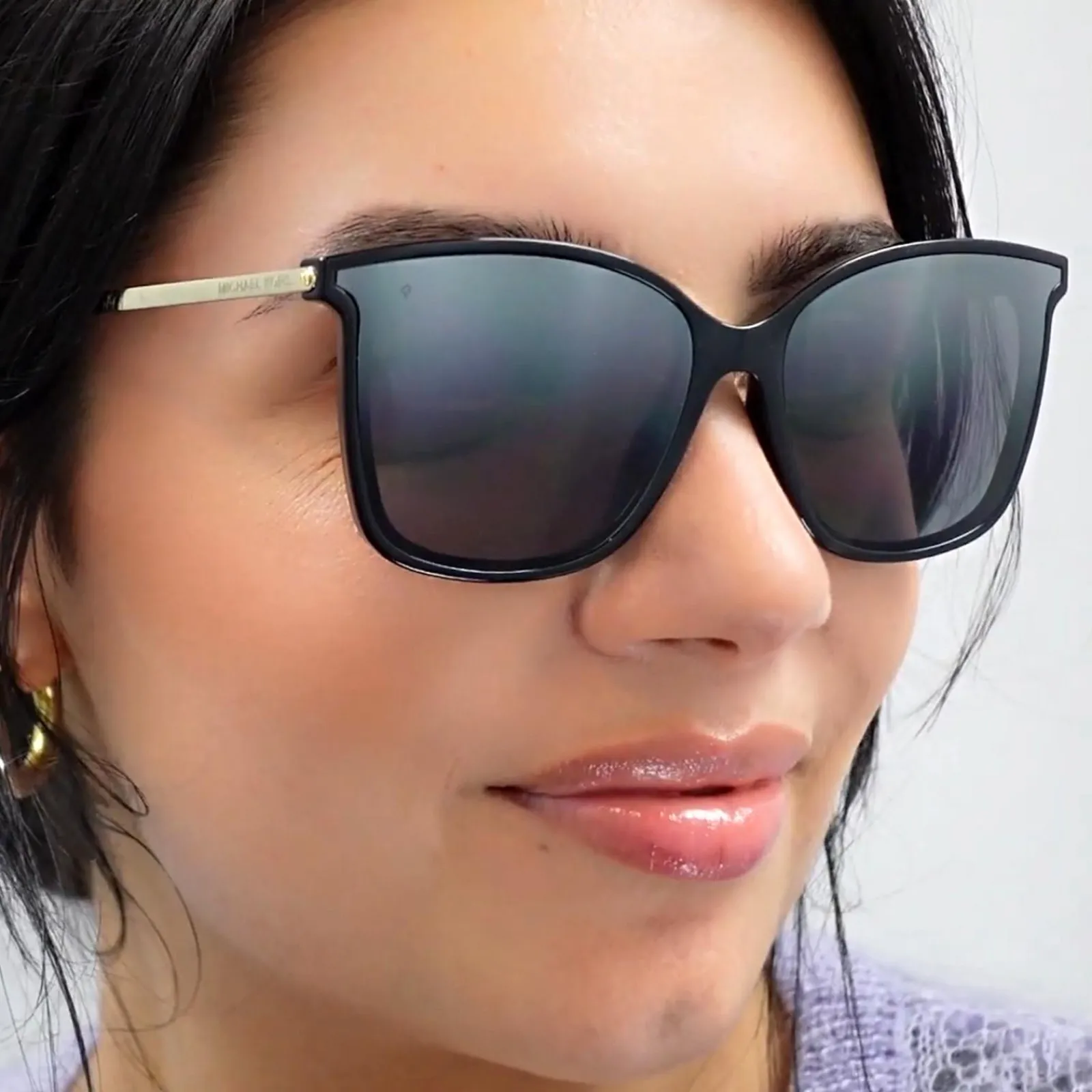 Michael Kors Square^Sunglasses Zermatt 2079U 333273 Shiny Black & Metallic Go