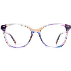 Missoni Square^Glasses Frames MIS 0013 V43 Transparent Striped Purple Women
