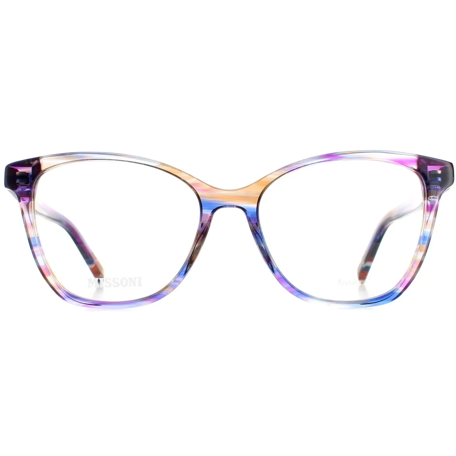 Missoni Square^Glasses Frames MIS 0013 V43 Transparent Striped Purple Women