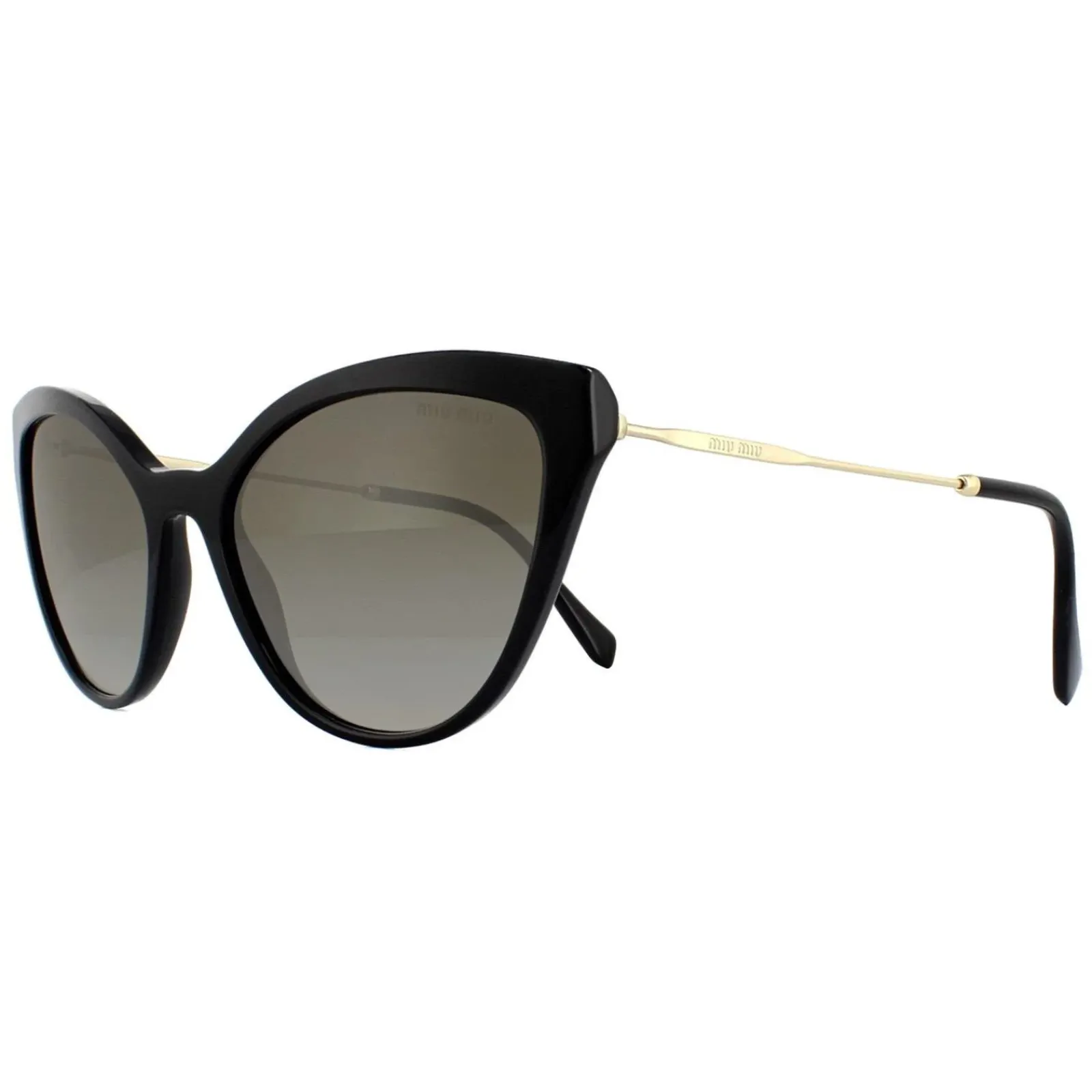 Miu Miu Cat-Eye^Sunglasses MU03US 1AB5O0 Black Gradient Grey Mirror Silver
