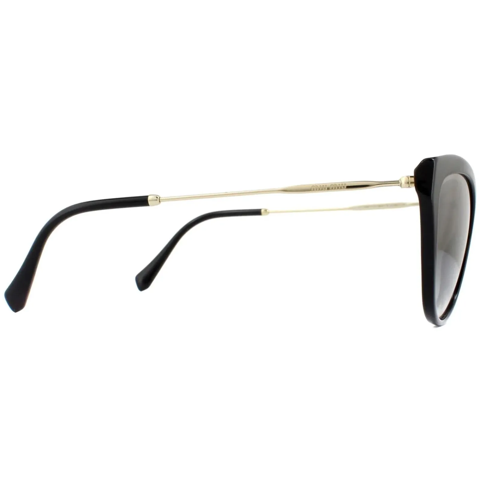 Miu Miu Cat-Eye^Sunglasses MU03US 1AB5O0 Black Gradient Grey Mirror Silver