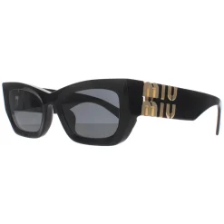 Miu Miu Rectangle^Sunglasses MU09WS 1AB5S0 Black Dark Grey