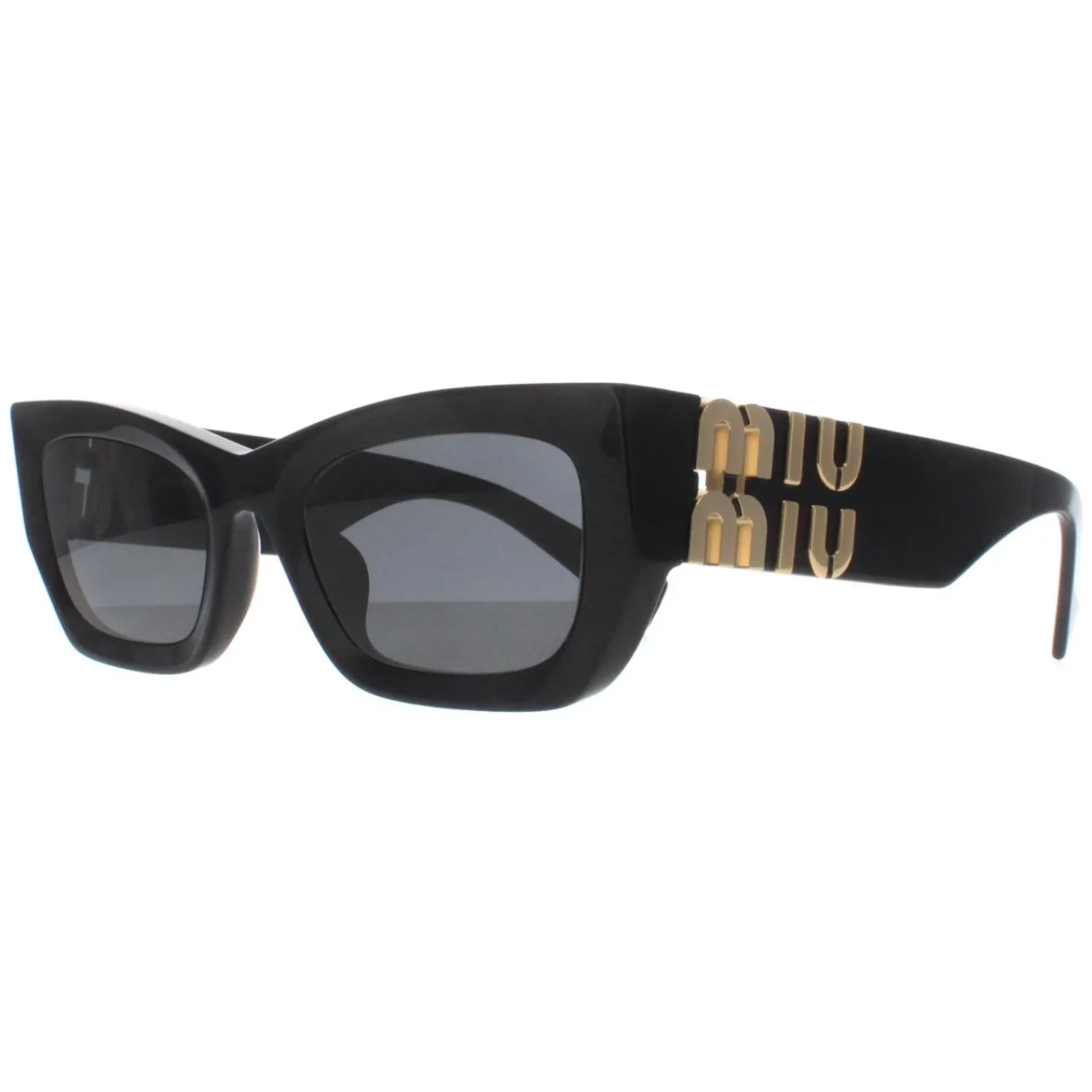 Miu Miu Rectangle^Sunglasses MU09WS 1AB5S0 Black Dark Grey