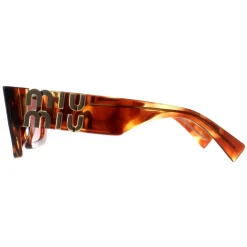 Miu Miu Rectangle^Sunglasses MU09WS 11Q08S Striped Tobacco Dark Violet