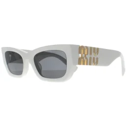 Miu Miu Rectangle^Sunglasses MU09WS 1425S0 White Dark Grey