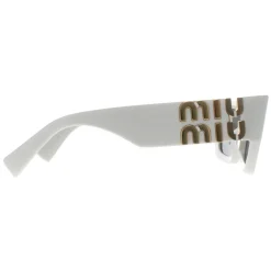 Miu Miu Rectangle^Sunglasses MU09WS 1425S0 White Dark Grey