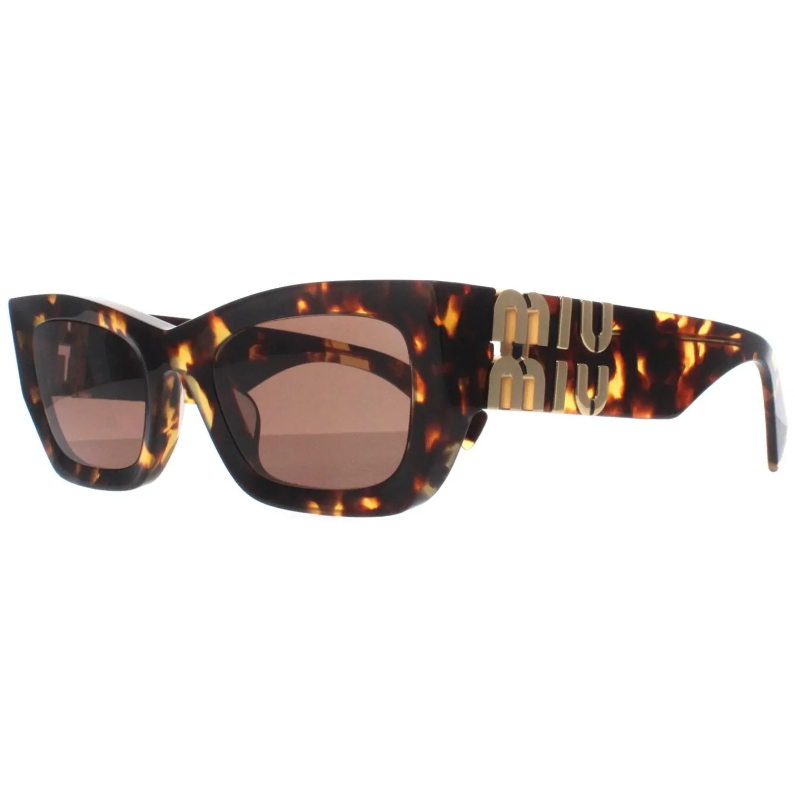 Miu Miu Rectangle^Sunglasses MU09WS VAU06B Honey Havana Dark Brown