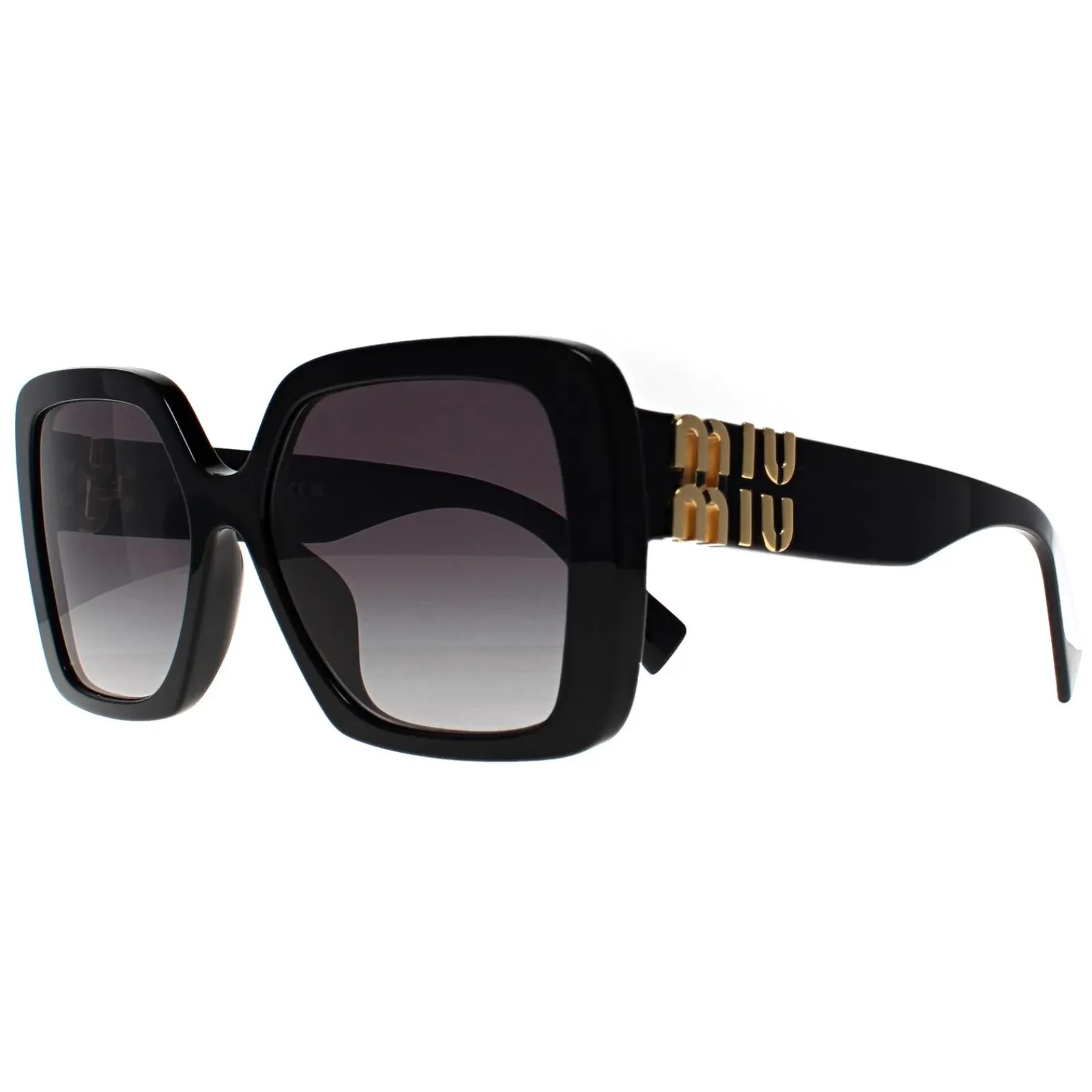 Miu Miu Square^Sunglasses MU10YS 1AB5D1 Black Grey Gradient