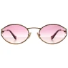Miu Miu Oval^Sunglasses MU52YS 5AK06S Gold Brown Gradient Violet