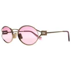 Miu Miu Oval^Sunglasses MU52YS 5AK06S Gold Brown Gradient Violet