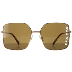 Miu Miu Square^Sunglasses MU51YS 7OE01T Antique Gold Dark Brown