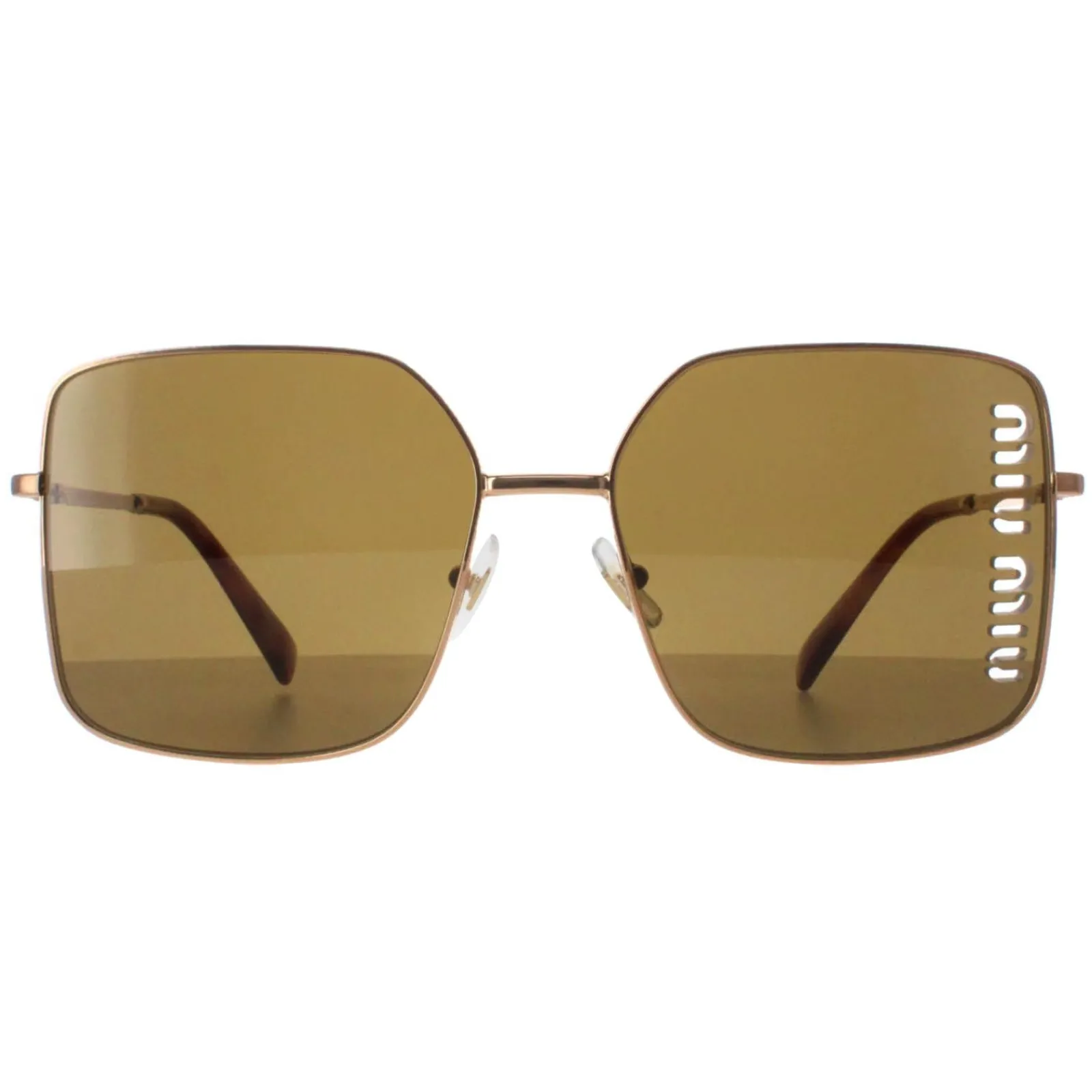 Miu Miu Square^Sunglasses MU51YS 7OE01T Antique Gold Dark Brown