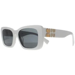 Miu Miu Rectangle^Sunglasses MU07YS 1425S0 White Dark Grey