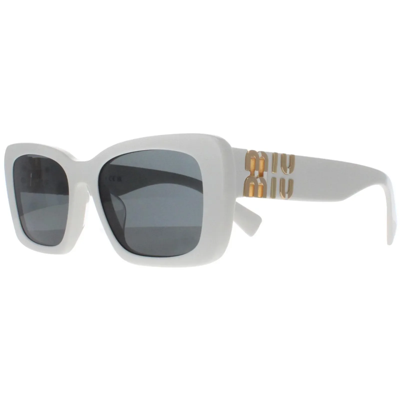 Miu Miu Rectangle^Sunglasses MU07YS 1425S0 White Dark Grey