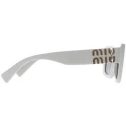Miu Miu Rectangle^Sunglasses MU07YS 1425S0 White Dark Grey