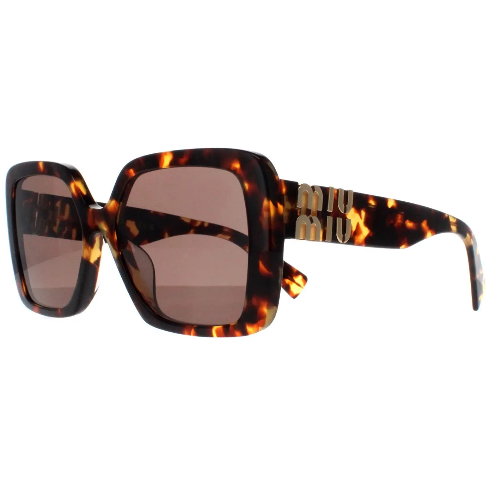 Miu Miu Square^Sunglasses MU10YS VAU06B Honey Havana Dark Brown