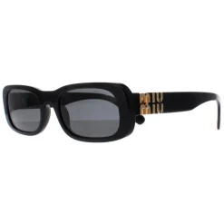 Miu Miu Rectangle^Sunglasses MU08ZS 1AB5S0 Black Dark Grey