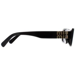 Miu Miu Rectangle^Sunglasses MU08ZS 1AB5S0 Black Dark Grey