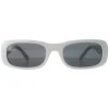 Miu Miu Rectangle^Sunglasses MU08ZS 1425S0 White Ivory Dark Grey