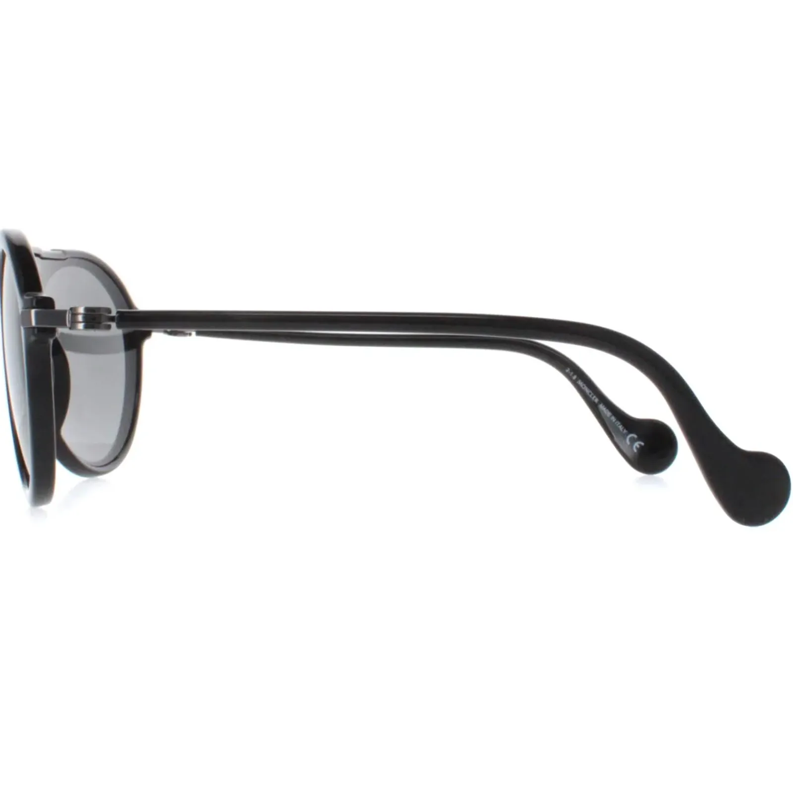 Moncler Round|Moncler^Sunglasses ML0053 01B Black Grey Mirror
