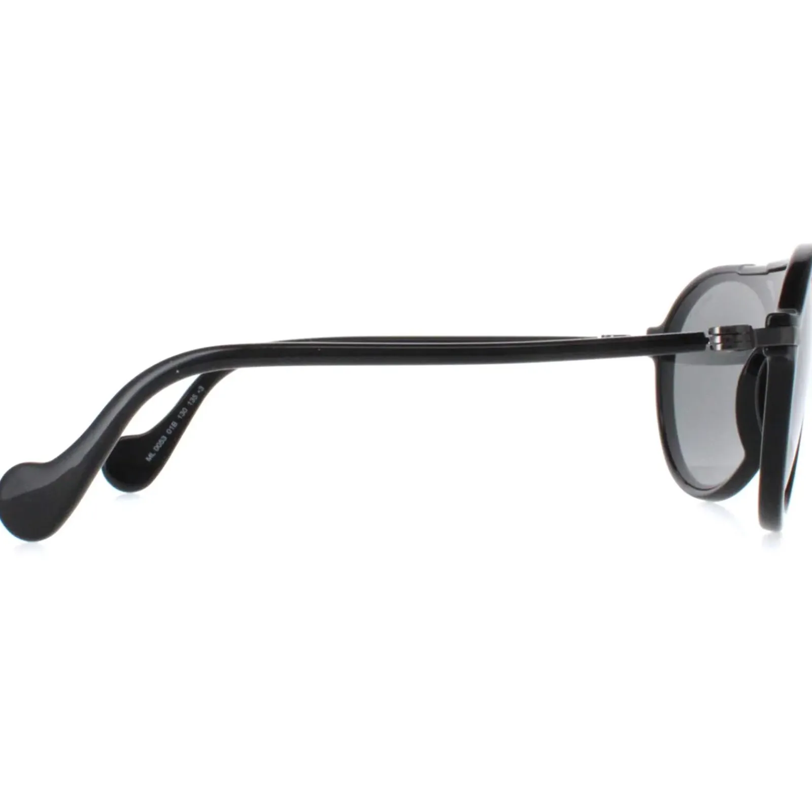 Moncler Round|Moncler^Sunglasses ML0053 01B Black Grey Mirror