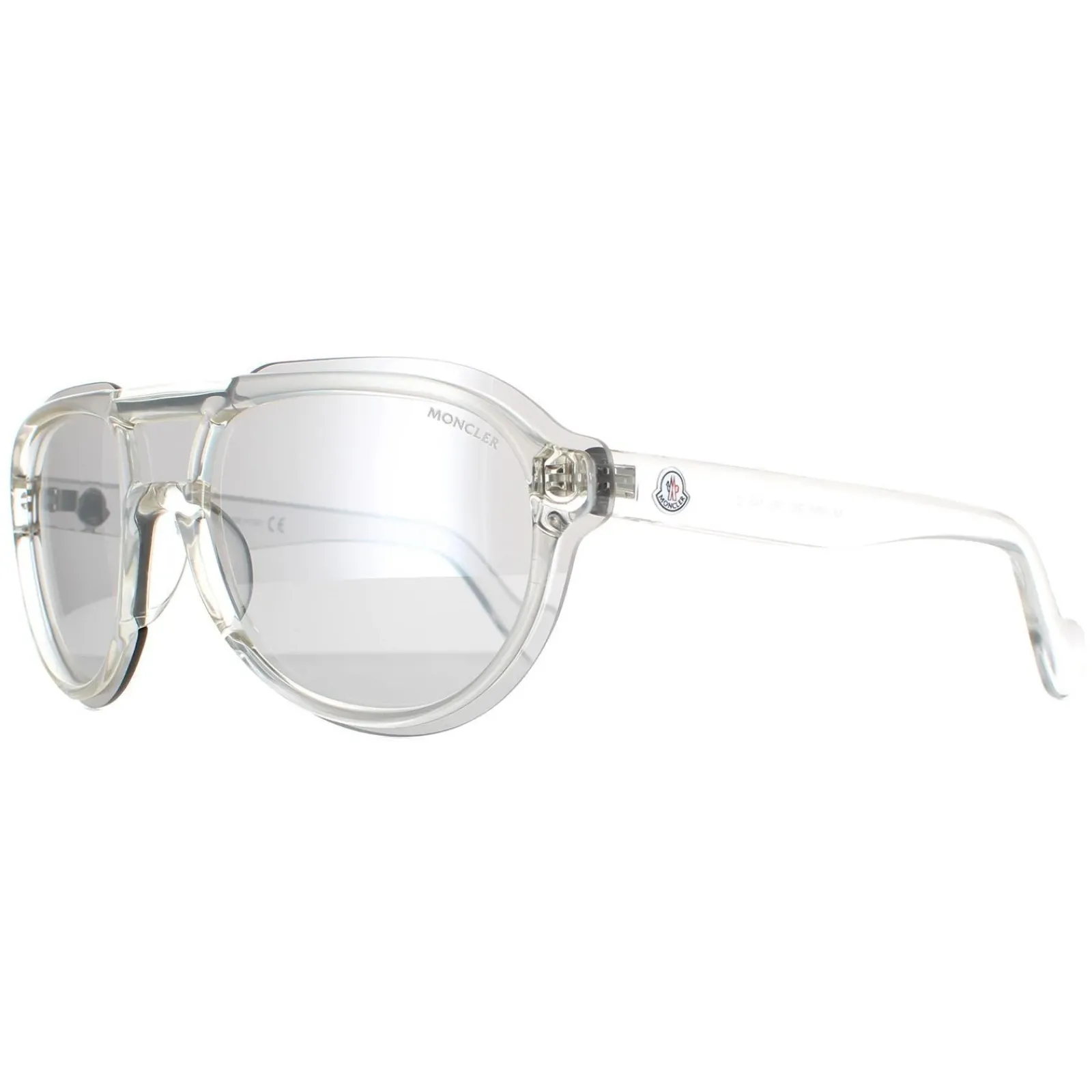 Moncler Round|Moncler^Sunglasses ML0055 26C Crystal Grey Mirror