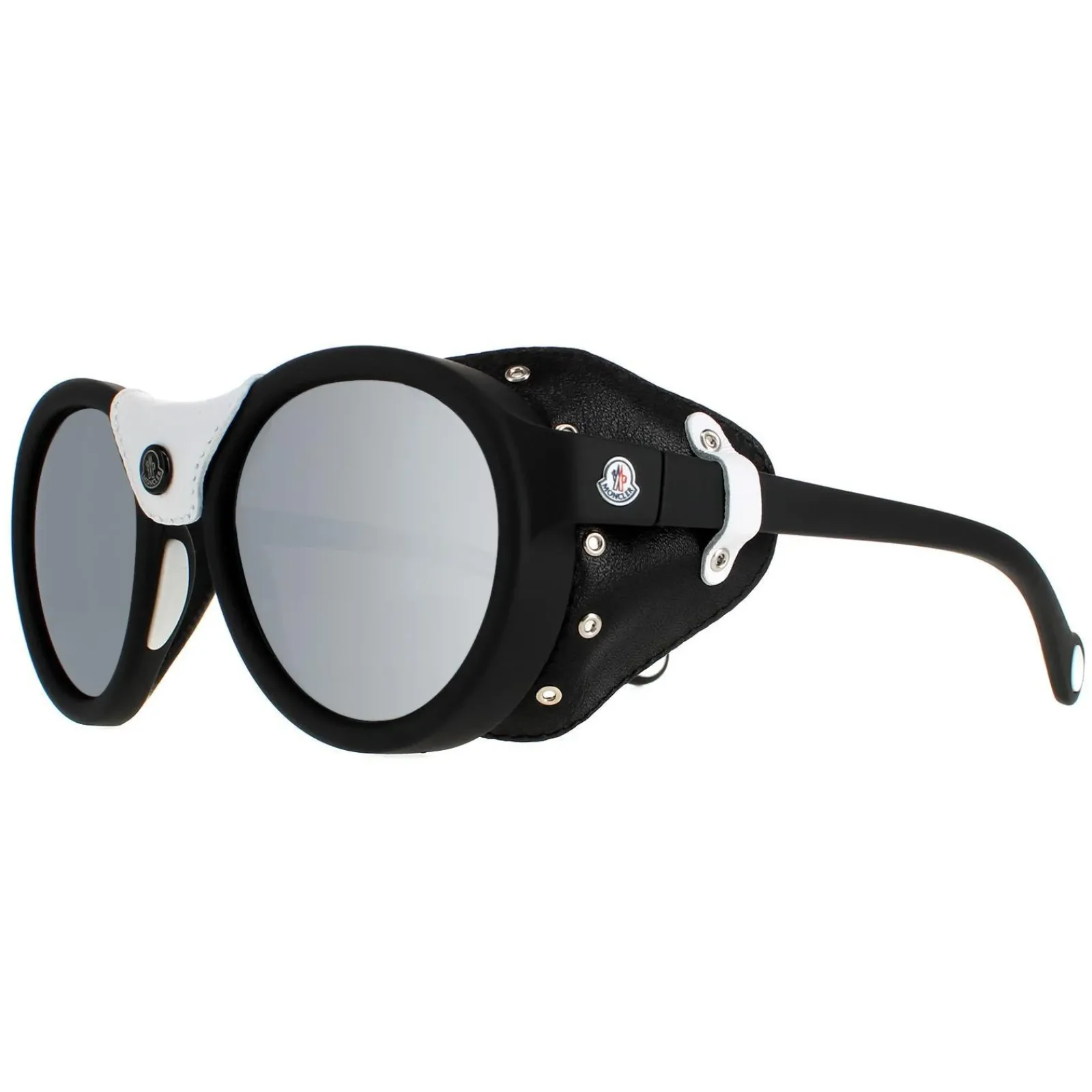 Moncler Round|Moncler^Sunglasses ML0046 02C Matte Black Smoke Mirror