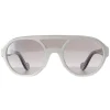 Moncler Round|Moncler^Sunglasses ML0052 21C White Transparent Grey Grey