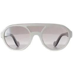 Moncler Round|Moncler^Sunglasses ML0052 21C White Transparent Grey Grey