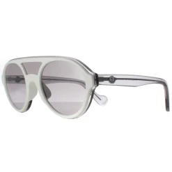 Moncler Round|Moncler^Sunglasses ML0052 21C White Transparent Grey Grey