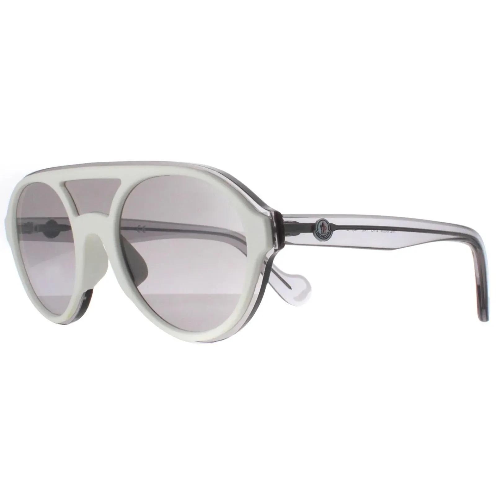 Moncler Round|Moncler^Sunglasses ML0052 21C White Transparent Grey Grey