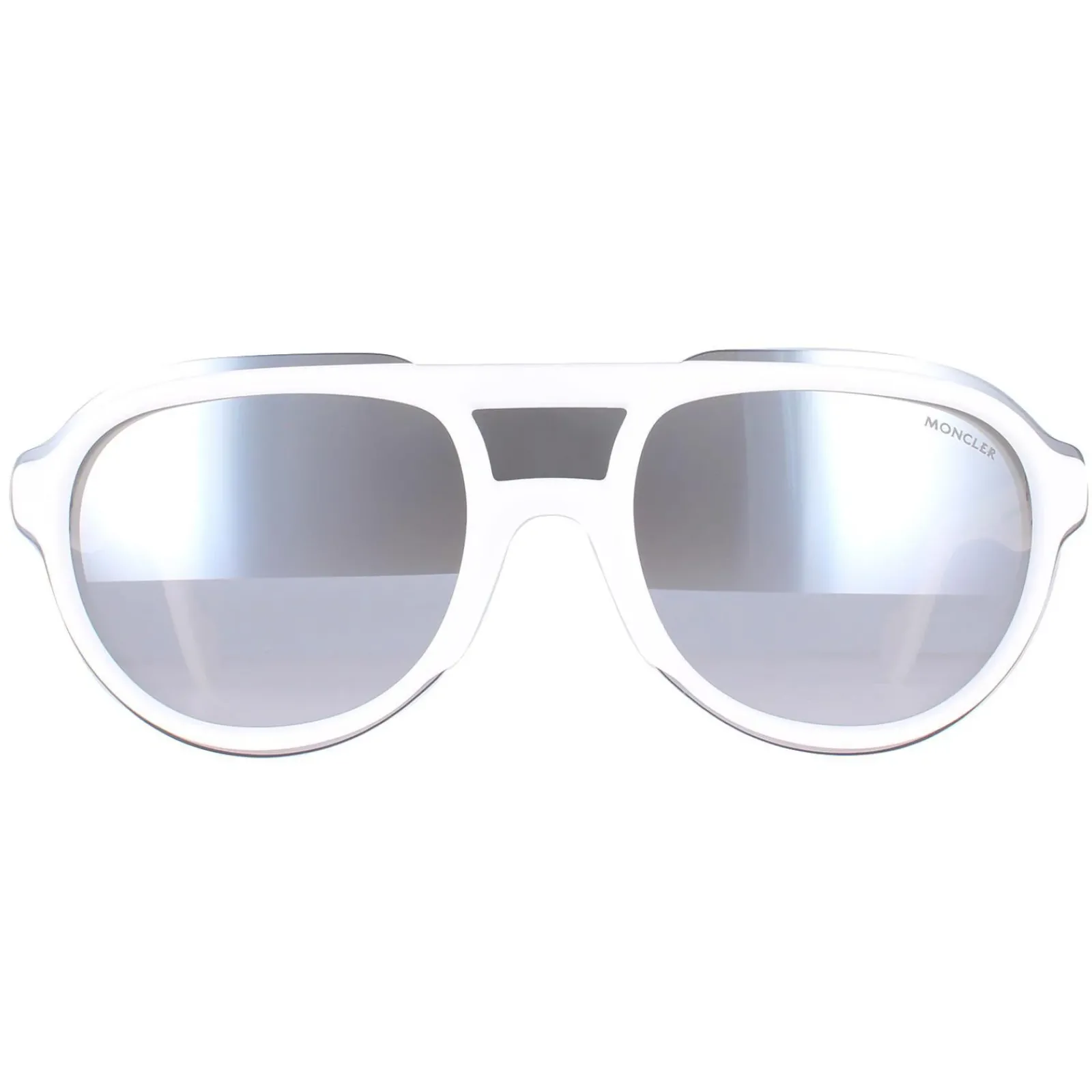 Moncler Round|Moncler^Sunglasses ML0055 24C White Smoke Mirror